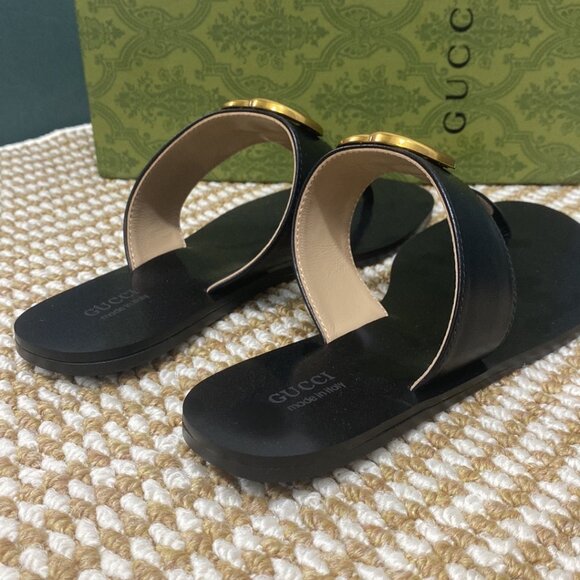 Gucci Black and Gold Women's Slippers - Picture 6 of 6